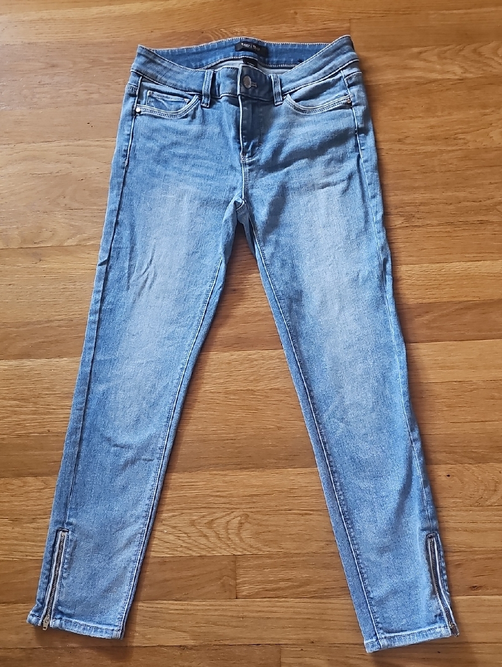 WHBM Skinny Crop Stretch Jeans Side Zippers Women's Size 0